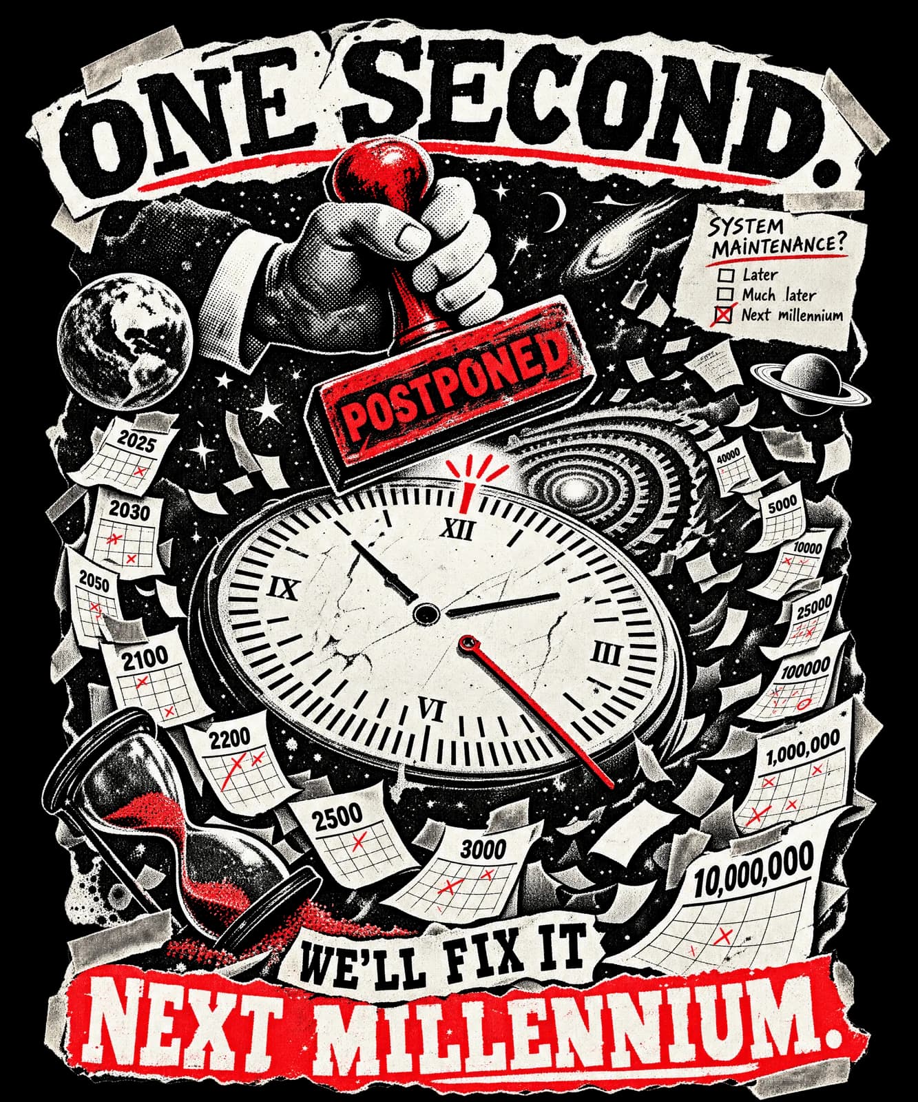 ONE SECOND. WE'LL FIX IT NEXT MILLENNIUM.